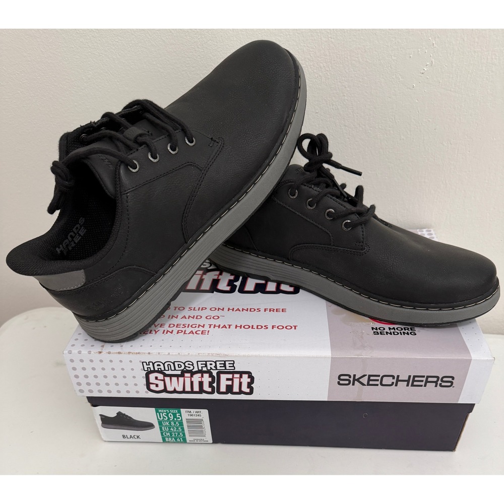 Skechers Mens Hands Free Slip-ins Swift Fit Black Shoes 182004 BLK Size 9.5